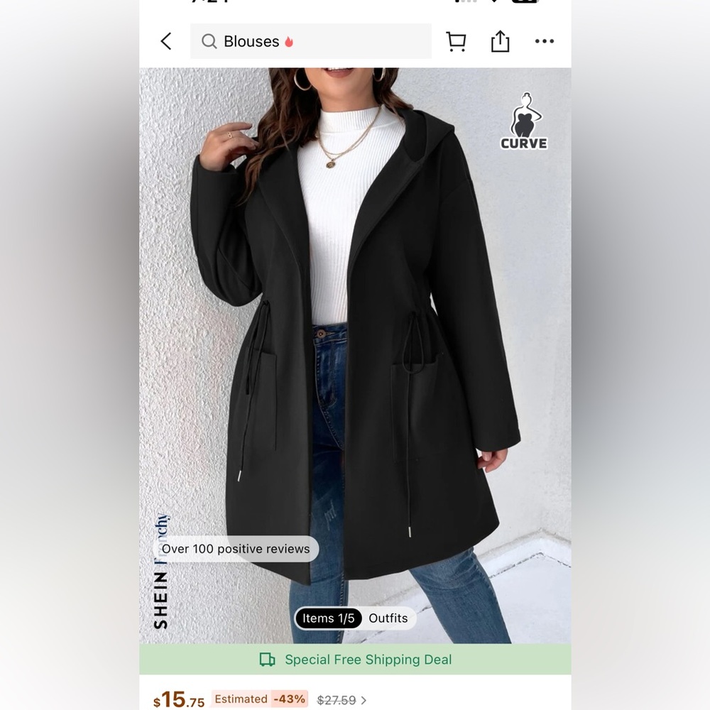 Black jacket/ sweatshirt  never worn size 3x bramd new never worn from shein